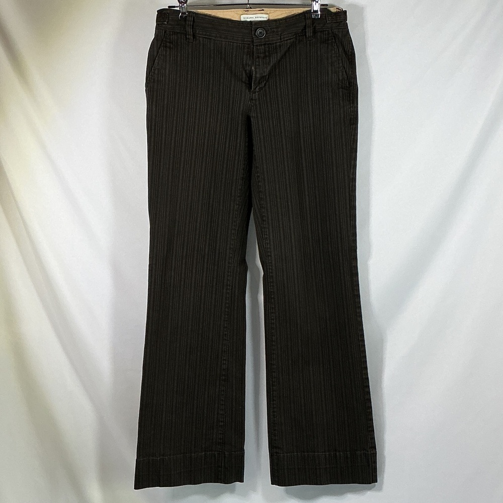 Banana Republic Brown Pinstripe Boot-Cut Pants Stretch Size 4